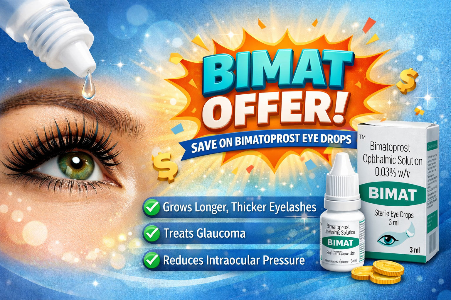 Bimatoprost eye drops